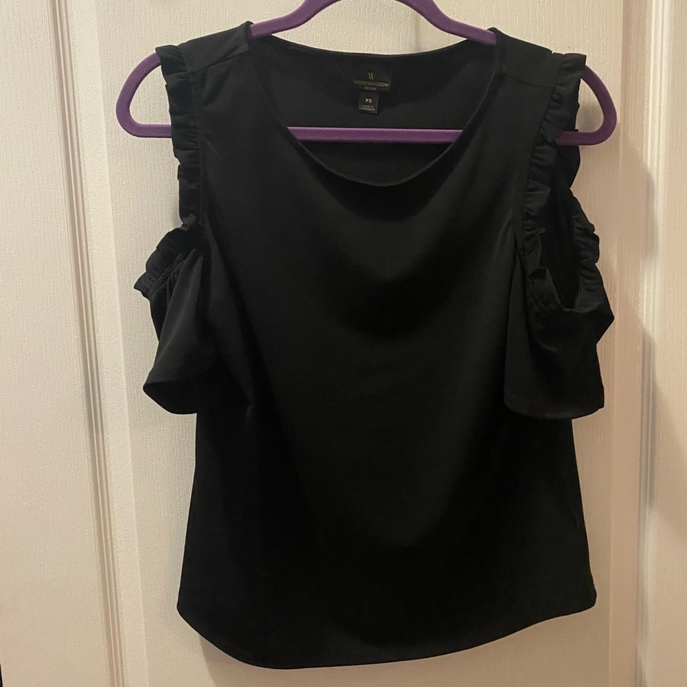 Women’s Elegant Off the Shoulder Black Blouse